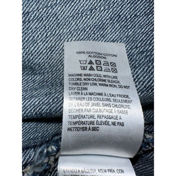 Lucky Brand Womens Blue Denim Trucker Jacket Cotton Distressed Jean Jacket Small - Picture 13 of 16